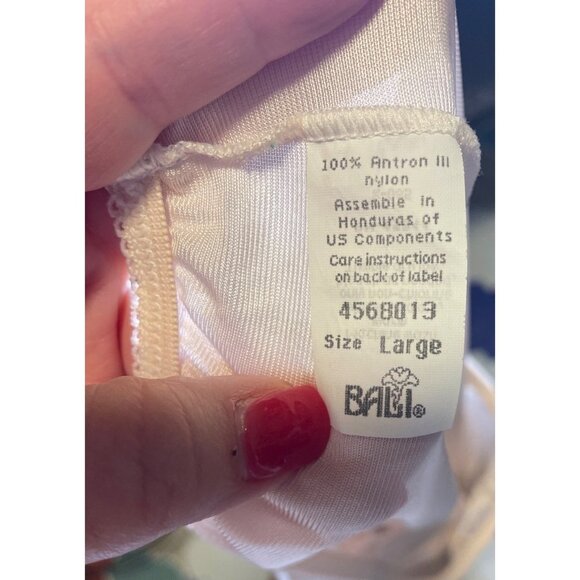 Bali Ivory Long Half Slip Lace Detail Slit at Hem Sz L - Picture 5 of 6